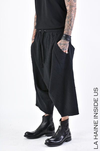 Low crotch woven trousers