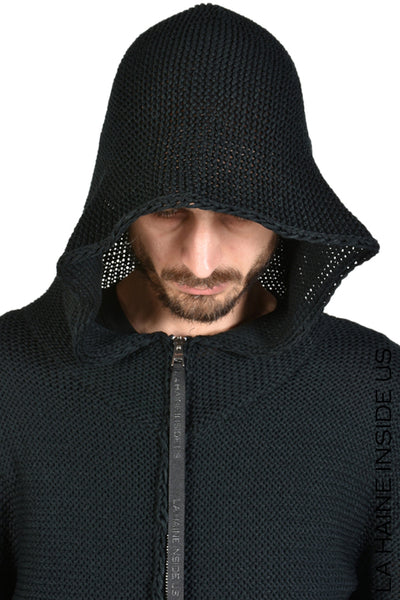 Angelica long knitted hoodie