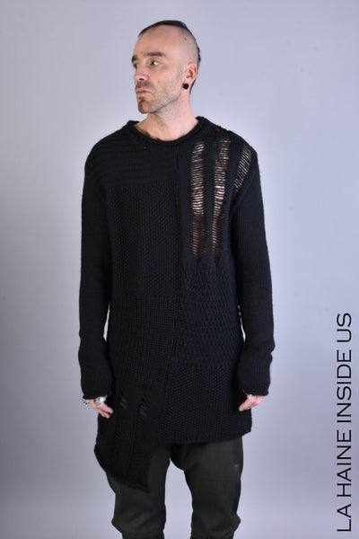 Asymmetric knitted sweater