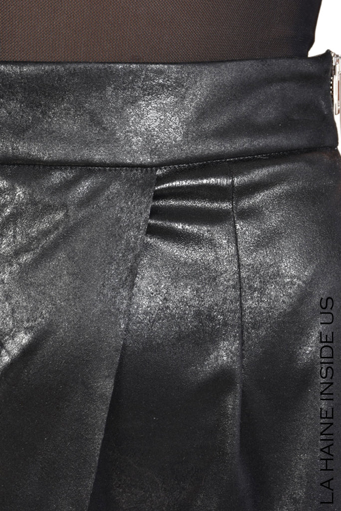 Rhonda coated faux suede skirt