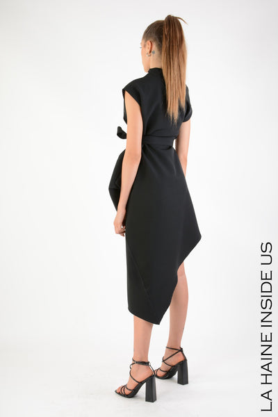 Tecno stretch asymmetric dress